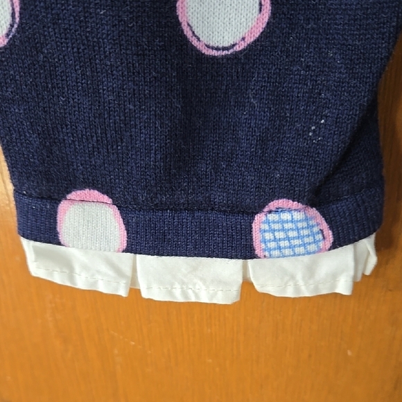 Talbots, Navy Polka Dot Long Sleeve Top MP - Picture 4 of 5